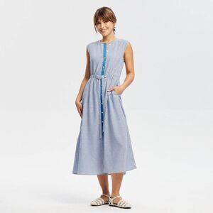 Women's Button-Front Midi Dress - Universal Thread Blue Striped XXL